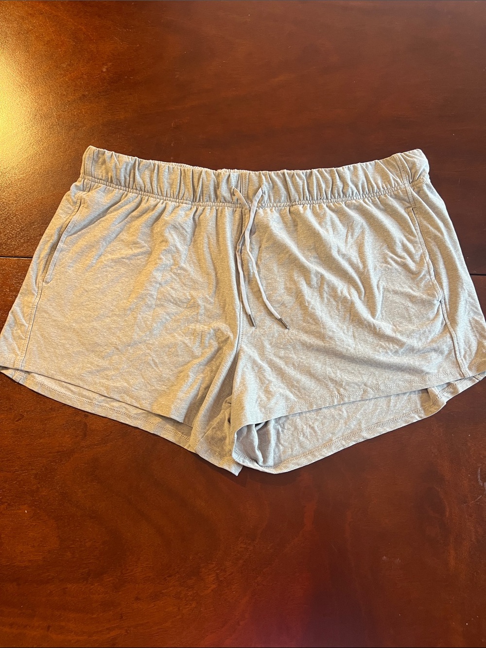 Athletic Works Women's ButterCore Light Gray Drawstring Lounge Athletic Shorts